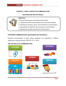 Purposive Communication Module: Basic Concepts