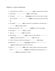 English Tense Worksheet: Simple vs. Future Continuous