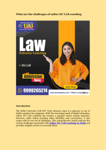 What are the challenges of online DU LLB coaching