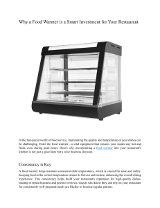 Why a Food Warmer is a Smart Investment for Your Restaurant