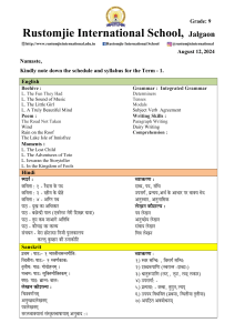 Term 1 - Grade 9 Circular