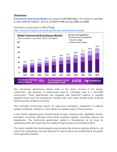 Commercial Greenhouse Market Poised for Expansion with Increasing Agricultural Innovations