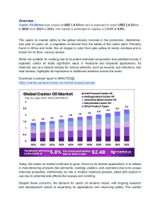 "Castor Oil Market Surge: Key Industries Drive Strong Demand and Growth"