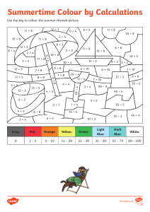 For Year 3 - 6 - Summerthemed-times-table-colour-by-calculation-worksheets