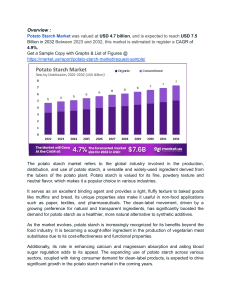 Potato Starch Industry Grapples with Rising Costs and Supply Chain Constraints"