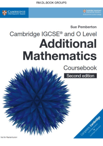 A-Maths (IGCSE O-Level)