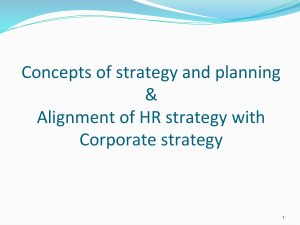 concepts of strategy and planning allignment of hr strategy with corporate