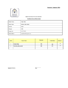 Riphah University Enrollment Form - Summer 2024