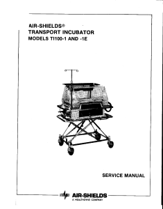 Air-Shields Ti-100 Incubator - Service manual