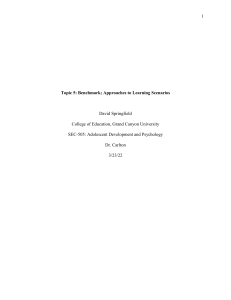 Adolescent Learning Approaches: A Benchmark Paper