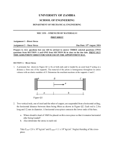 Direct Stress and Shear Stress Assignment Prep  Sheet - 2024(2)