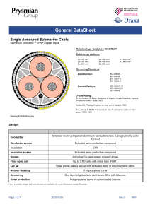 Single Armoured Submarine Cable Datasheet