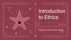 CHAPTER 1 - Introduction to Ethics