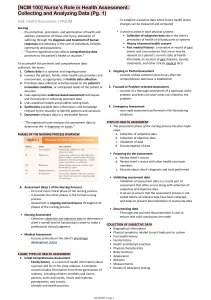 Nurse's Role in Health Assessment: Data Collection & Analysis