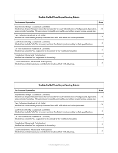 Lab Report Rubric: Double-Stuffed Experiment