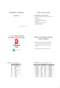 Week 2 Relational Database