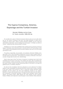 The Cyprus Conspiracy Book Review: US, Espionage, Turkish Invasion