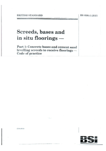 Screeds, Bases & In-Situ Floorings: British Standard