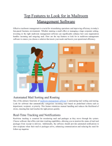 Top Features to Look for in Mailroom Management Software