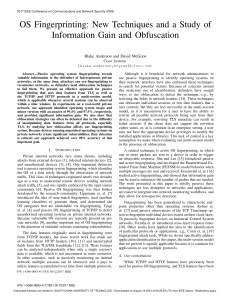 OS fingerprinting New techniques and a study of information gain and obfuscation