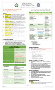 Perioperative Nursing Concepts & Management