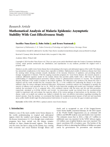 Mathematical Analysis of Malaria Epidemic Asymptot