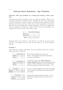 Solving Age Problems with Linear Equations