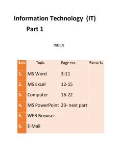 Information Technology Coursebook: MS Word, Excel, Basics