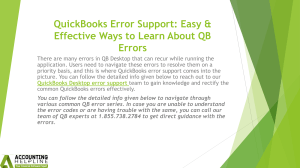 QuickBooks Error Support Comprehensive Solutions & Expert Guidance