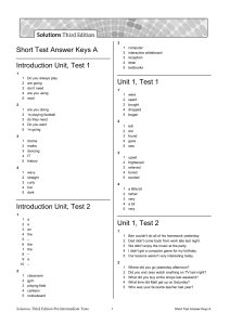 sol3e preint short test answer keys a