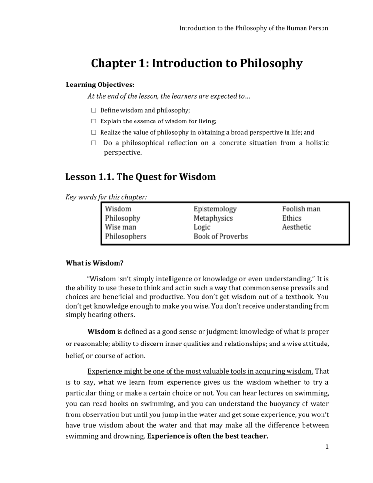 Introduction to Human Philosophy