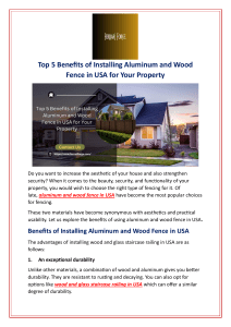 Top 5 Benefits of Installing Aluminum and Wood Fence in USA for Your Property