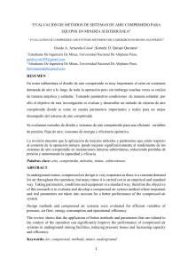 Sistemas de Aire Comprimido en Minería Subterránea