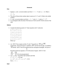 Algebraic Manipulations HW