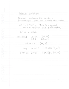 Interval Notation Worksheet