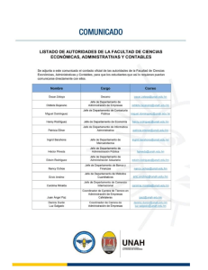 Listado de autoridades de la Facultad de Ciencias Económicas para comunicación de los estudiantes 2022