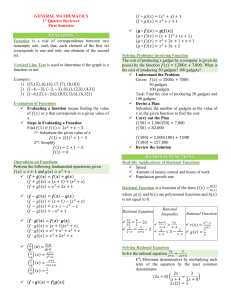 General Math Reviewer: Functions, Rational, Exponential, Logarithmic