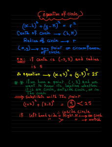 Equation of a Circle: Geometry Notes