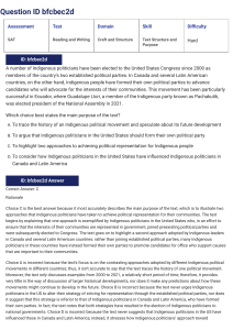 SAT Reading Test: Indigenous Politics & Text Purpose