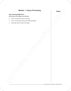 Advance Database Management System