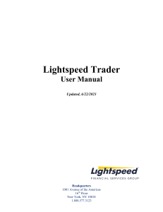 Lightspeed Trader User Manual