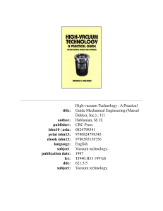 High-Vacuum Technology: A Practical Guide