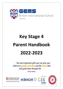 KS4 Parent Handbook 2022-23