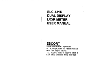 ESCORT ELC-131D - User Manual-Fernando Gonzalez