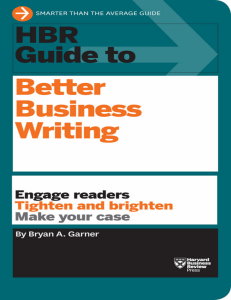 HBR Guide to Better Business Writing (Garner, Bryan A)