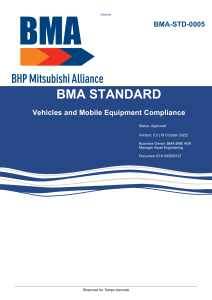 BMA STD Vehicles and Mobile Equipment Compliance