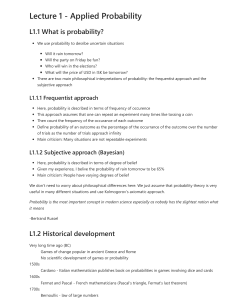 Applied Probability Lecture Notes