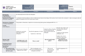 8th Grade Science Lesson Log: Earthquakes & Faults