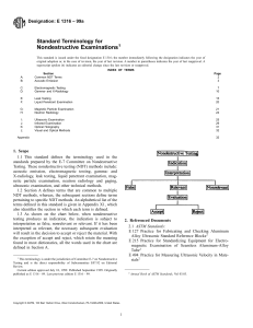 NDT Standard Terminology: E 1316