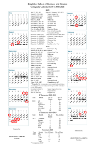 Kingfisher School Calendar 2024-2025